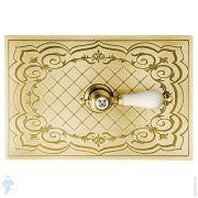 Клавиша смыва Migliore OTTONE CLASSIC золото/сетка, отв. для ручки 145x217мм металл ML.PLC-27.055.DO