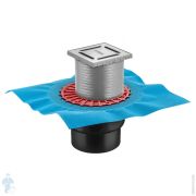Трап душевой BERGES ZENTRUM Norma 100х100, матовый хром, верт. выпуск слив D50/70/100, 090462