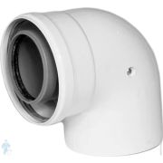 Отвод коаксиальный D80/125 - 45*, для дымохода из AL/PPS, арт.3318092