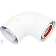 Отвод коаксиальный D60/100 - 90*, для дымохода, арт.3318003