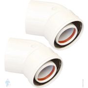 Отвод коаксиальный D60/100 - 45*, для дымохода, (комплект 2 шуки), арт.3318004