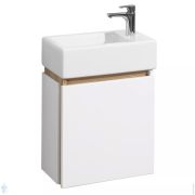 %Тумба под раковину AQUATON Эклипс 46 М 1A172801EK49L 447x244x472 подвесная, левая, белый глянец/эбони светлый