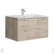 Тумба под умывальник Roca Lago (800х490х448) подвесная, 3 ящика, светлый дуб 857296444