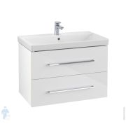 Тумба под раковину Villeroy & Boch Avento (780х452х510) 2 ящика, белое стекло A89100B4