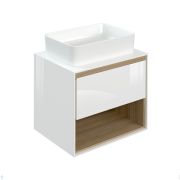 Раковина Cersanit MODUO 55 LEAF (565х365х150) на столешницу, белая 63571