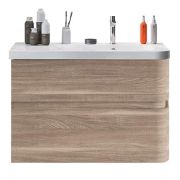 Тумба с раковиной, стекло Berloni Bagno Fly (88х51,5х56) 2 ящика, песочный FLYBA2C001CXS2/1416
