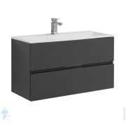 Тумба под умывальник Aquanet Алвита 90 (890х513х445) подвесная, 2 ящика, серый антрацит 240111