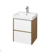 Тумба под умывальник AQUATON Сканди 45 1A251601SDZ90 432x427x522 2 ящика, белый глянец/дуб рустика
