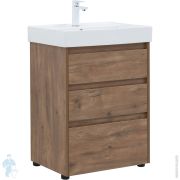 Тумба под раковину Aquanet Nova Lite 60 (576х442х735) напольная, 3 ящика, дуб рустикальный 302471