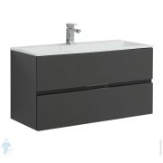 Тумба под умывальник Aquanet Алвита 100 (990х513х445) подвесная, 2 ящика, серый антрацит 240112