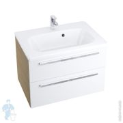 Тумба под умывальник RAVAK SDU 600 Chrome II (600х490х500) 2 ящика, капучино/белая X000000919