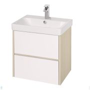 Тумба под умывальник AQUATON Сканди 55 1A251701SDB20 532x427x522 2 ящика, белый глянец/дуб верона