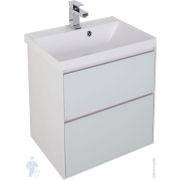Тумба под умывальник Aquanet Гласс 60 (600х660х450) напольная/подвесная, 2 ящ, белый глянец 196961