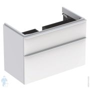 Тумба под раковину Geberit Smyle Square (884х470х617) 2 ящика, белый глянец 500.354.00.1