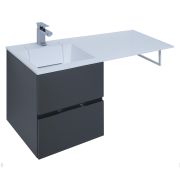 Тумба с раковиной Aquanet Алвита 120 L (1200х526х480) левая, подвесная, 2 ящ., серый антрацит 243777