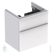 Тумба под раковину Geberit Smyle Square (584х470х617) 2 ящика, белый глянец 500.352.00.1