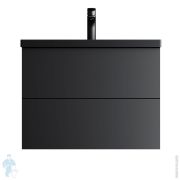 Тумба под раковину AM.PM Gem, подвесная, 75 см, 2 ящика, черный мат. M90FHX07522BM