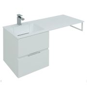 Тумба с раковиной Aquanet Алвита 120 L (1200х526х480) левая, подвесная, 2 ящика, белая 243773