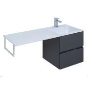 Тумба с раковиной Aquanet Алвита 120 R (1200х526х480) правая, подвесная, 2 ящ, серый антрацит 243776