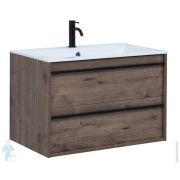Тумба под умывальник Aquanet Lino 90 890х533х495 подвесная, 2 ящика, цвет: дуб веллингтон 253913