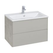 Тумба под раковину AQUATON Сохо 75 1A258101AJ9A0 734x455x482 подвесная, 2 ящ, слэйт/галька серая