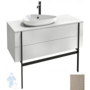 Тумба под умывальник Jacob Delafon NOUVELLE VAGUE (1000х471х507) 2 ящика, коричневая кожа EB3040-NR2