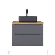 Тумба под раковину Jorno Wood 80 (795х515х560) подвесная, 2 ящика, цвет: серый Wood.01.80/P/GR