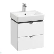 Тумба под раковину AQUATON Скай 50 1A238001SY010 472x404x480 подвес., 2 ящ., белый гл./серый кашемир