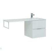 Тумба с раковиной Aquanet Алвита 120 R (1200х526х480) правая, подвесная, 2 ящика, белая 243726