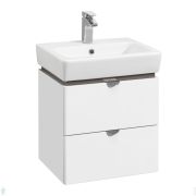 Тумба под раковину AQUATON Скай 60 1A238201SY010 572x404x480 подвес., 2 ящ., белый гл./серый кашемир