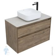 Тумба под раковину Aquanet Nova Lite 90 249518 (870х442х562) подвесная, 2 ящика, дуб рустикальный
