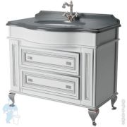 Тумба под умывальник Caprigo Фреско 100 bianco alluminio 1000х922х620 с бельевой корзиной 10624-B016
