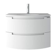 Тумба с раковиной Berloni Bagno Moon (800х500х610) 2 ящика, белый глянец MNBS31T/100