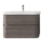 Тумба с раковиной, камень Berloni Bagno Fly (88х51,5х56) 2 ящика, белый глянец/дерево FLYBA2C001CXP/1416