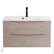 Раковина для тумбы Caprigo Бурже 80 (840х460х150) стеклянная с бортиком, серебро OW15-11012-(S)