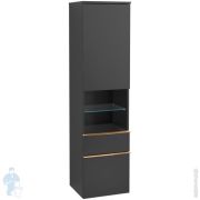 Пенал подвесной Villeroy & Boch VENTICELLO A952 05 PD (404х372х1546) 2 ящика, черный, ручки медь