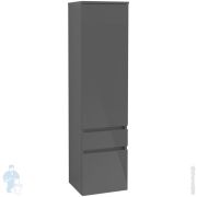 Пенал подвесной Villeroy & Boch LEGATO 400х350х1550) правый, серый глянец B72901FP