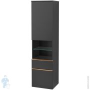 Пенал подвесной Villeroy & Boch VENTICELLO A952 15 PD (404х372х1546) 2 ящика, черный, ручки медь