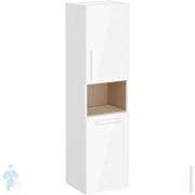 Пенал подвесной Vitra Root 350х400х1550мм, правый, с корзиной для белья, цвет: белый глянцевый 66231