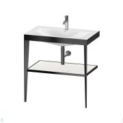 Умывальник с консолью Duravit XViu 800х850х480 отв. под смес., черный/белый глянец XV4715OB285