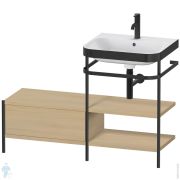 Консоль с раковиной Duravit Happy D.2 Plus 1200х850х490 2 полки, ящик слева, дуб средиз. HP4745O7171