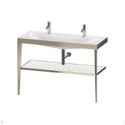 Консоль с умывальником Duravit XViu 1200х480х850 напольная, полка белый глянец/шампань XV4718OB185