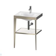 Консоль с умывальником Duravit XViu 600х480х850 напольная, полка белый глянец/шампань XV4714OB185