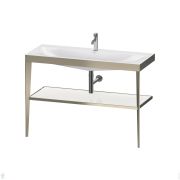Консоль с умывальником Duravit XViu 1200х480х850 напольная, полка белый глянец/шампань XV4717OB185