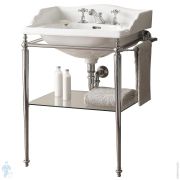 Консоль для раковины Devon&Devon Tiffany DETIFFANYCR с п/держателем и стеклянной полкой, хром