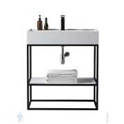 Раковина накладная Ceramicanova Grace 610х457х137 прямоугольная, с отв. под смесите, черный CN7011MB