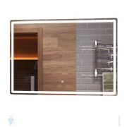Зеркало Silver Mirrors Капитан (610х610) LED-подс.,сенсор,диммер,корич. кожаный ремень LED-00002332