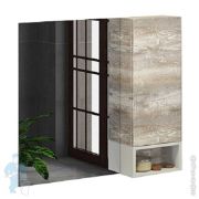 Зеркало-шкаф COMFORTY Турин-90 (750х800х140) подвесной, дуб бежевый 00004136265