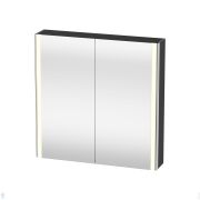 Зеркало-шкаф Duravit XSquare 800х800х156 подсветка, 3 полки, розетка, сенсор графит мат. XS711204949