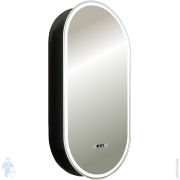 Зеркальный шкаф Silver Mirrors Soho-BLACK 500х1000х150 ЖК-часы,подогрев,розетка,черный LED-00002612